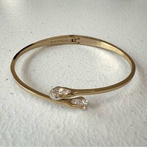 Givenchy NWOT Gold Cuff Bracelet with Crystal Cubic Zirconia Details